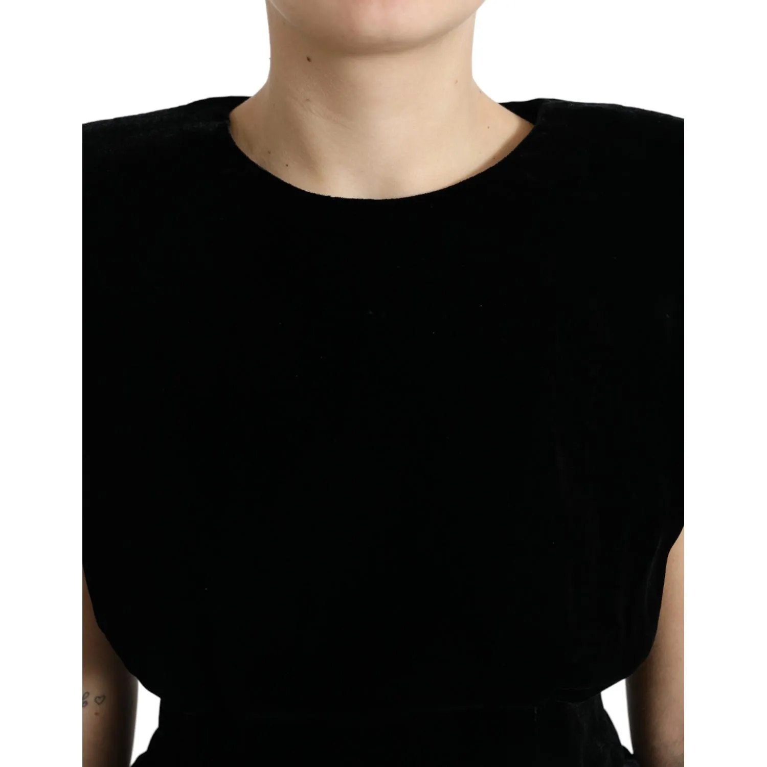 Dolce & Gabbana Velvet Exaggerated Shoulder Top