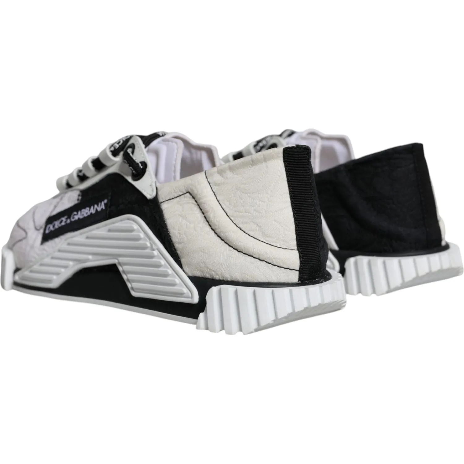 Dolce & Gabbana White Black Low Top NS1 Sneakers Shoes