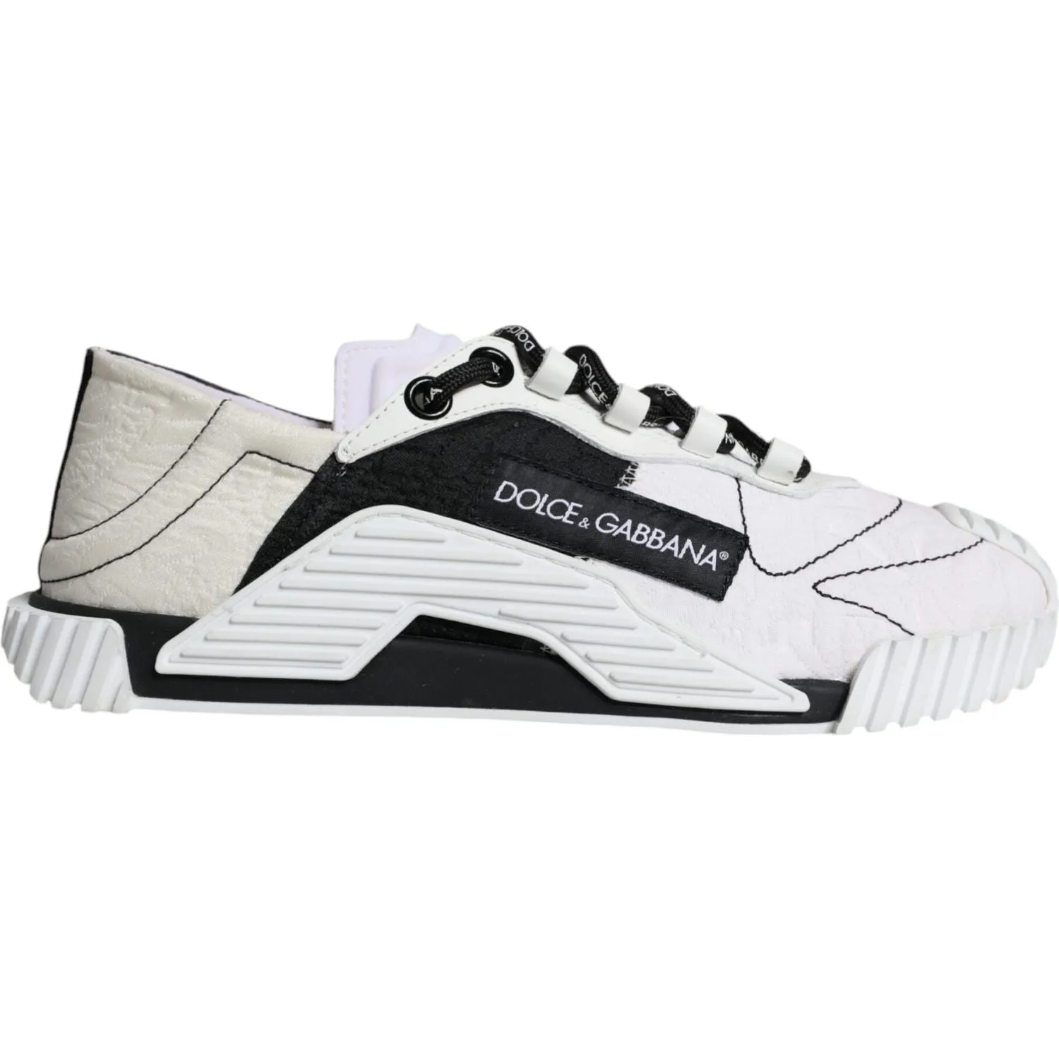 Dolce & Gabbana White Black Low Top NS1 Sneakers Shoes