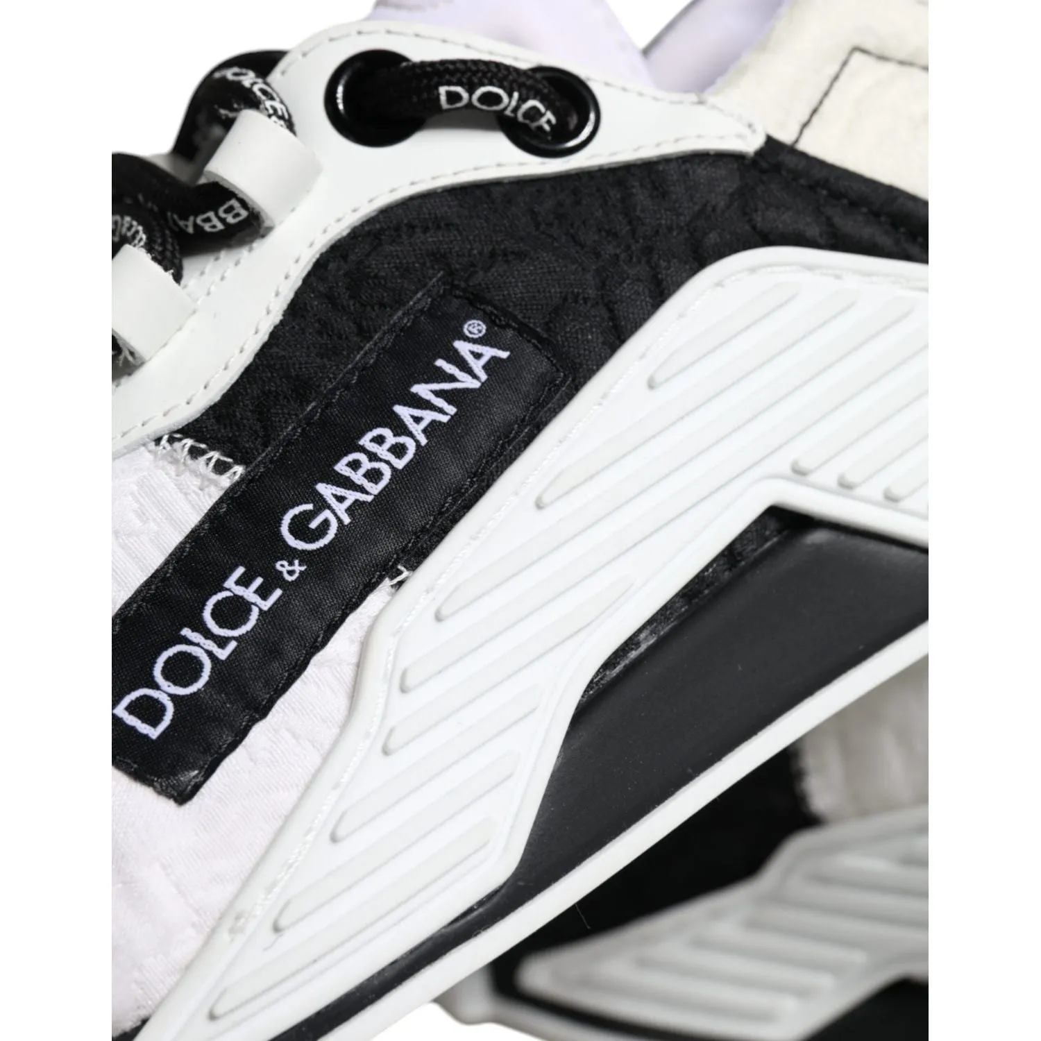 Dolce & Gabbana White Black Low Top NS1 Sneakers Shoes