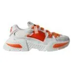 Dolce & Gabbana White Orange Airmaster Low Top Sneakers Shoes