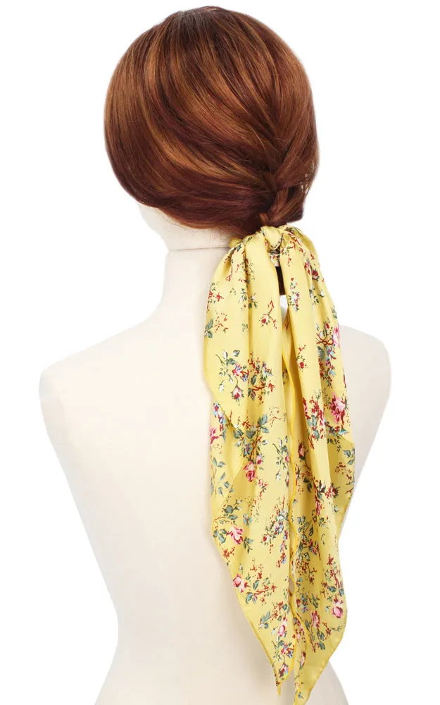 EAH2060 Flower Print Satin Hair Scarf (12PCS)