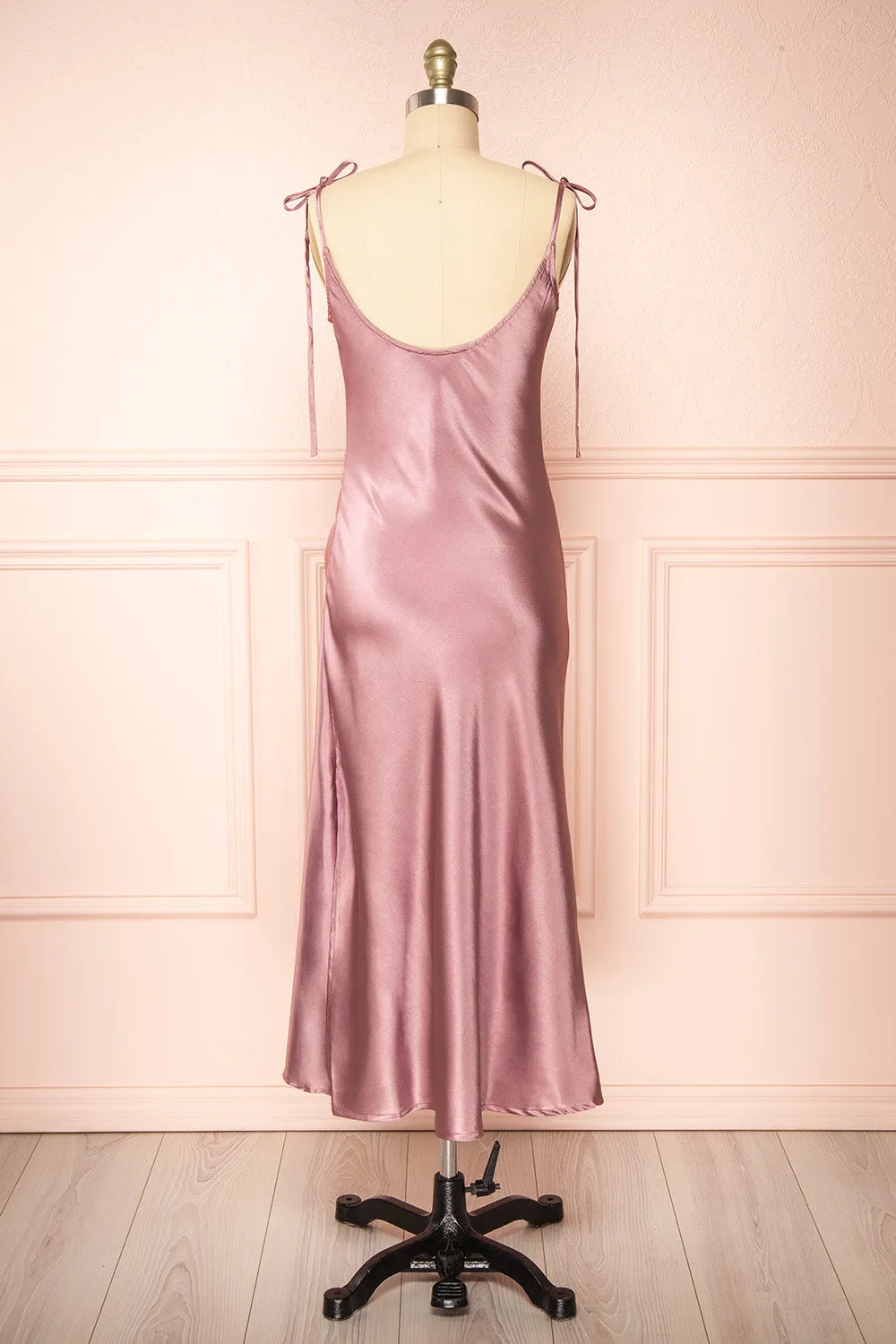 Elyse Mauve | Cowl Neck Midi Dress