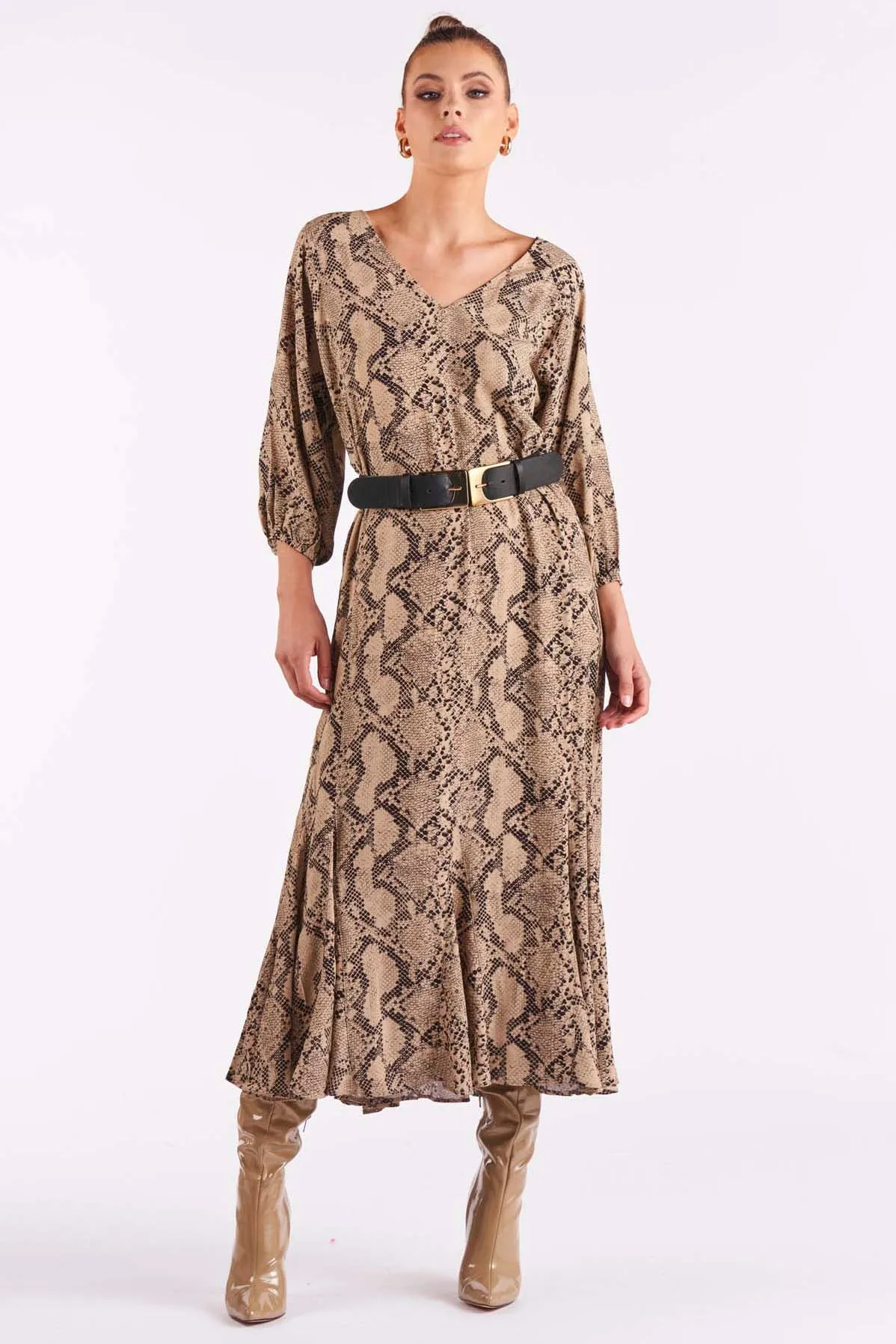 Fate   Becker Only Yesterday Dress in Snake Print