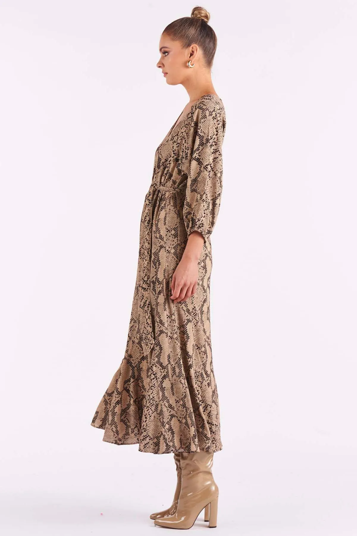 Fate   Becker Only Yesterday Dress in Snake Print