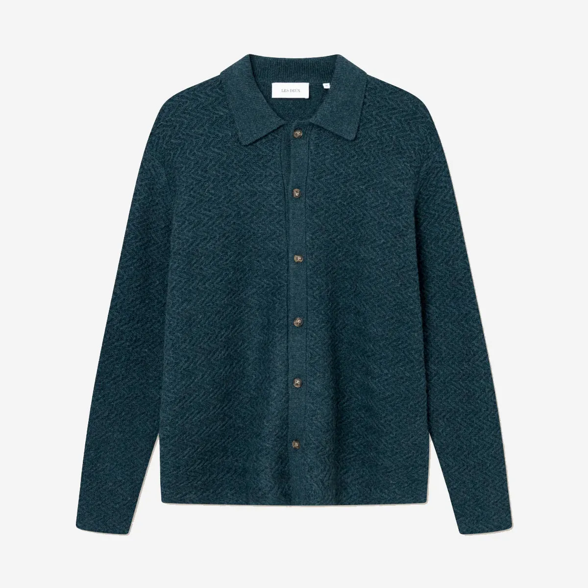 Finnegan Knit Cardigan Shirt - Pine Green