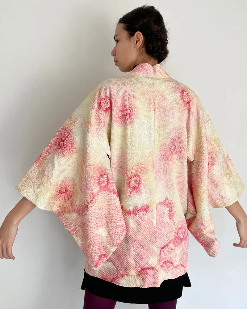 Flower Gradation Shibori Haori Kimono Jacket