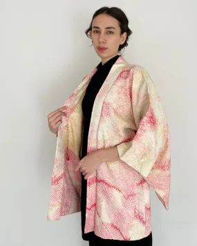 Flower Gradation Shibori Haori Kimono Jacket