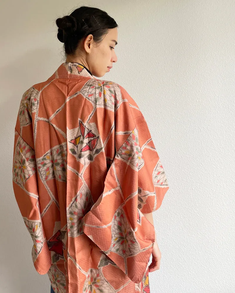 Flower Textile Tsumugi Haori Kimono Jacket