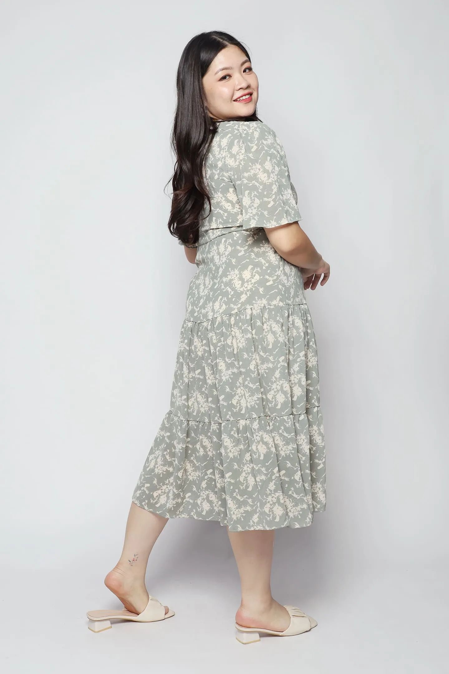 Gina Dress in Green Meadow