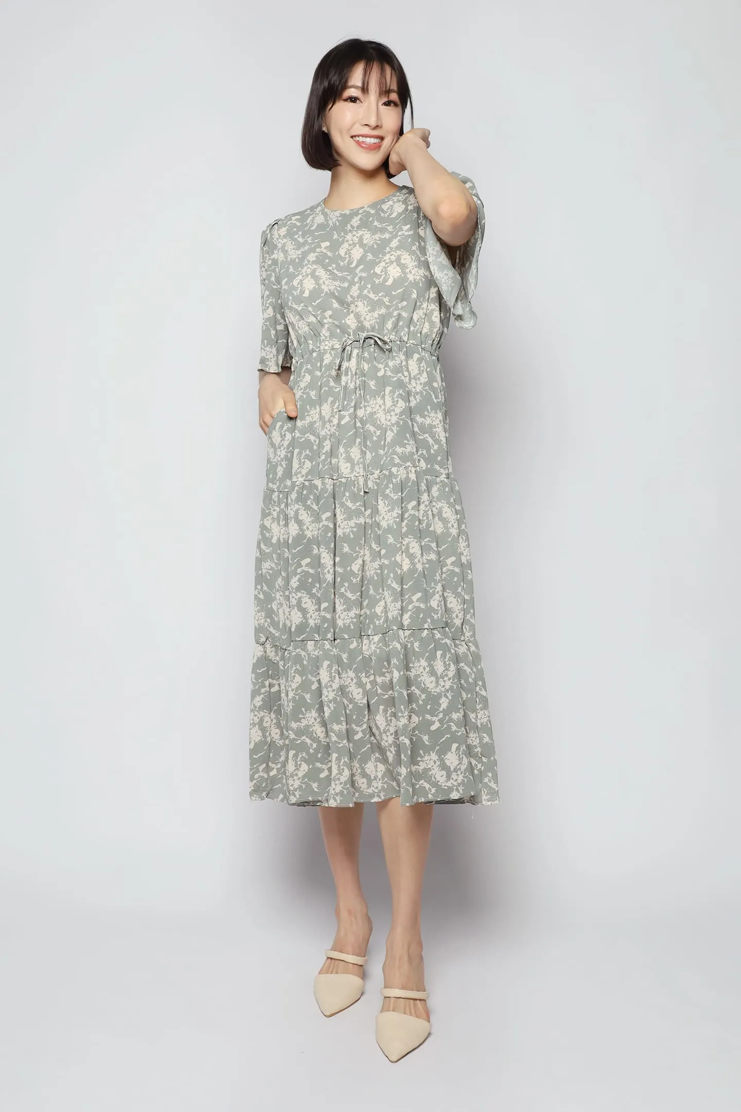 Gina Dress in Green Meadow