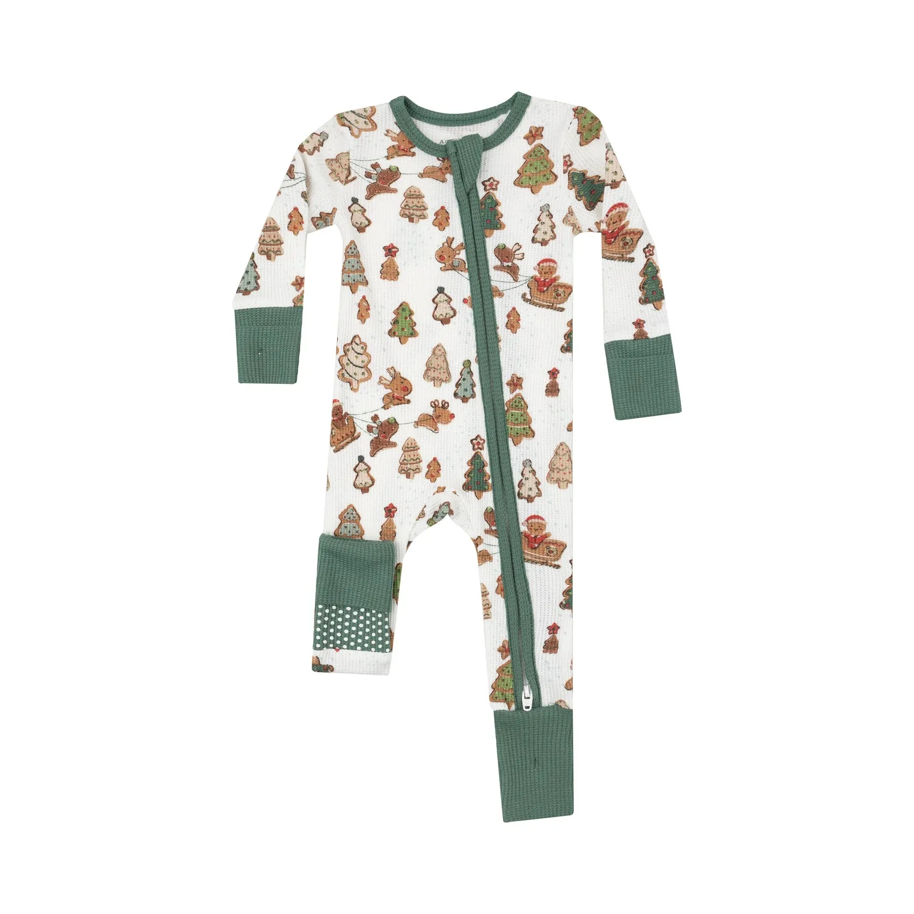 Gingerbread Sleigh Two Way Zipper Romper