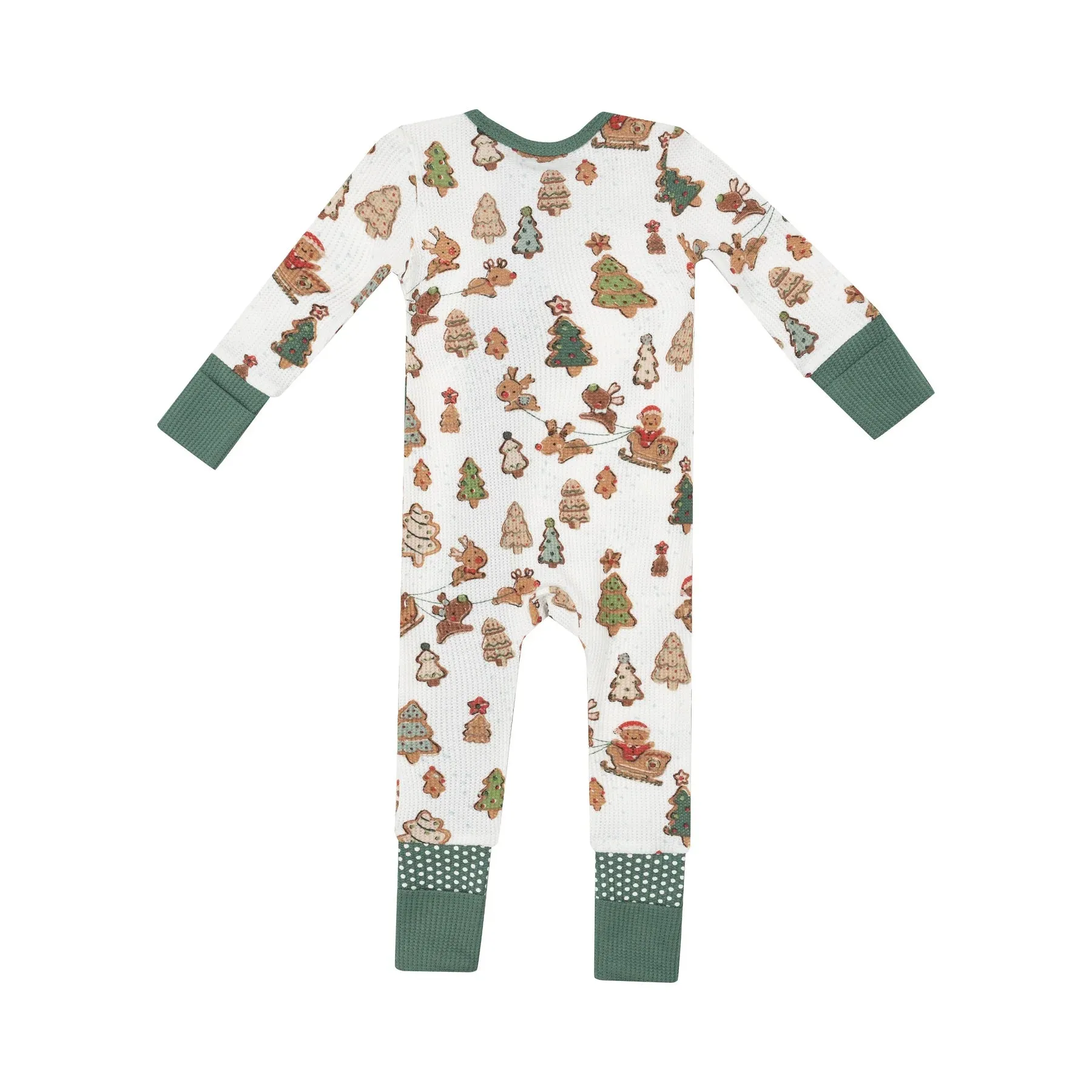 Gingerbread Sleigh Two Way Zipper Romper