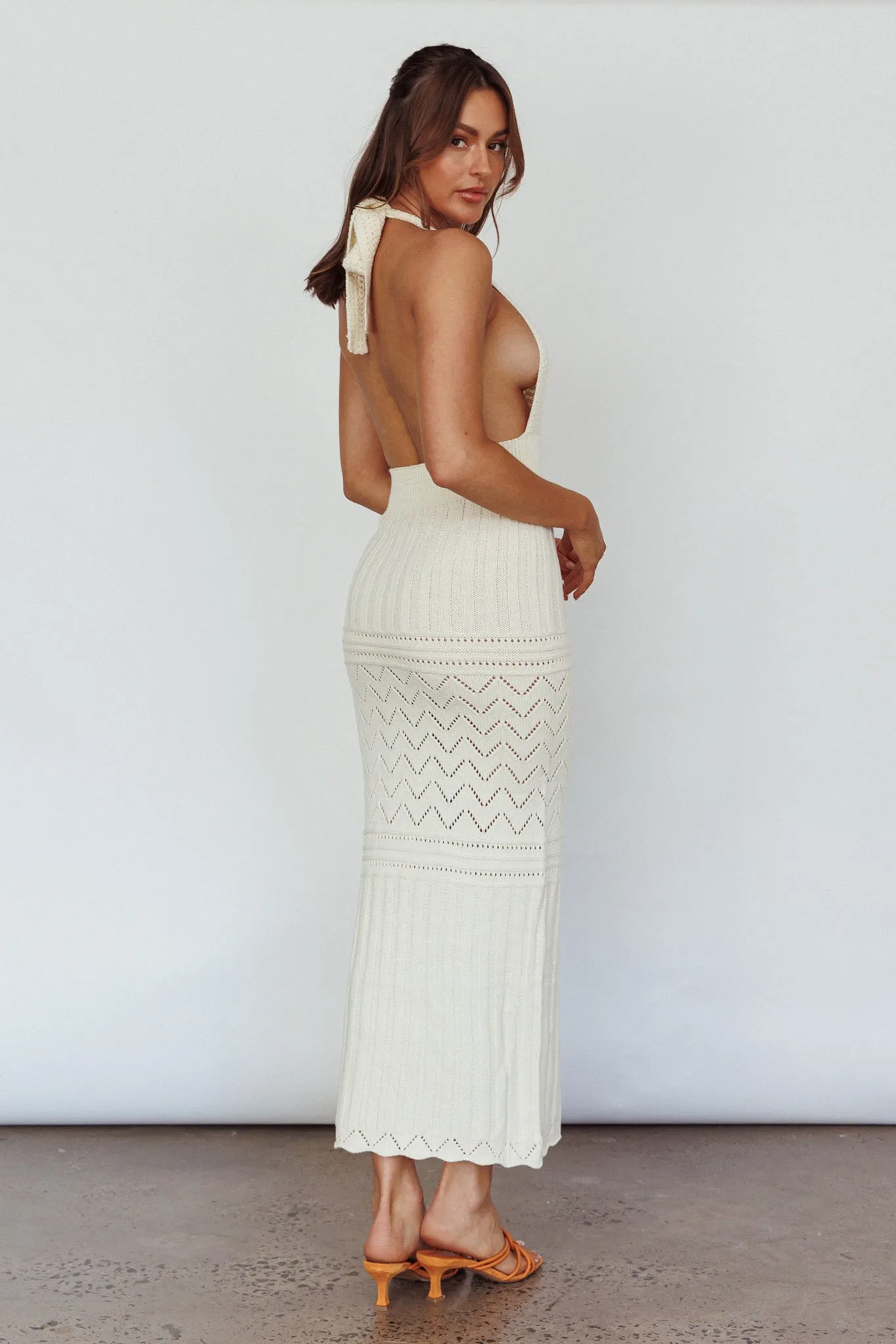 Higher Love Knit Midi Dress Vanilla