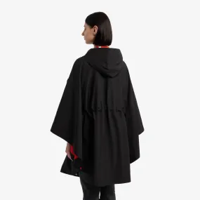 Hunter  Women's Rose Rain Bonded Novelty Cape Black Reg