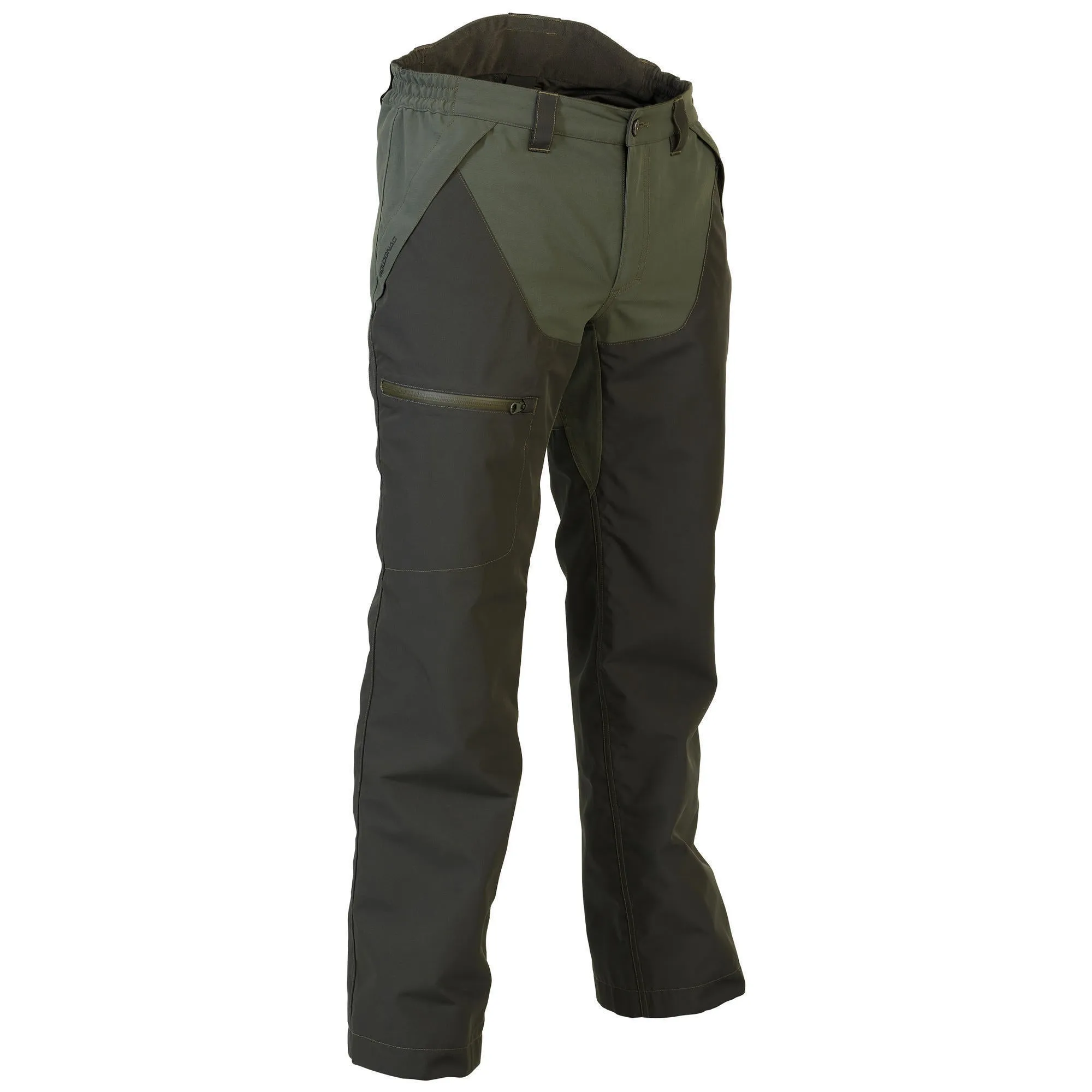 Hunting trousers/raincoat 500 warm green SOLOGNAC olive black/coffee brown