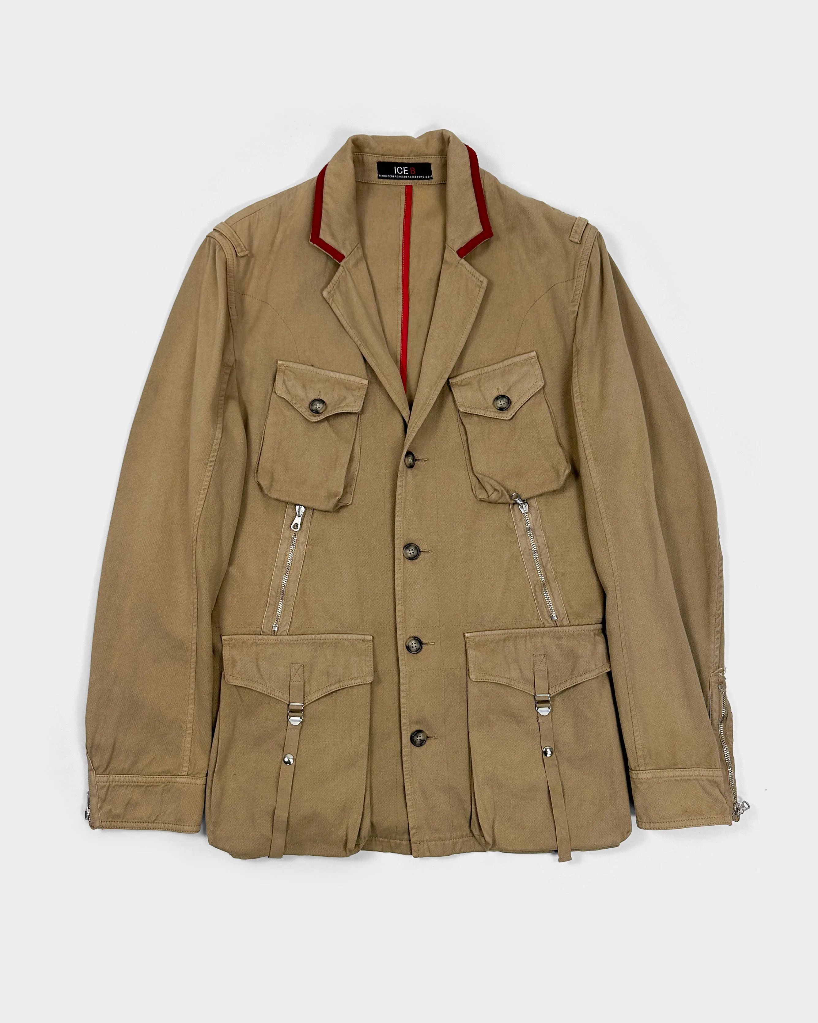 Ice B By Iceberg Camel Utility Zipped Blazer 2000's