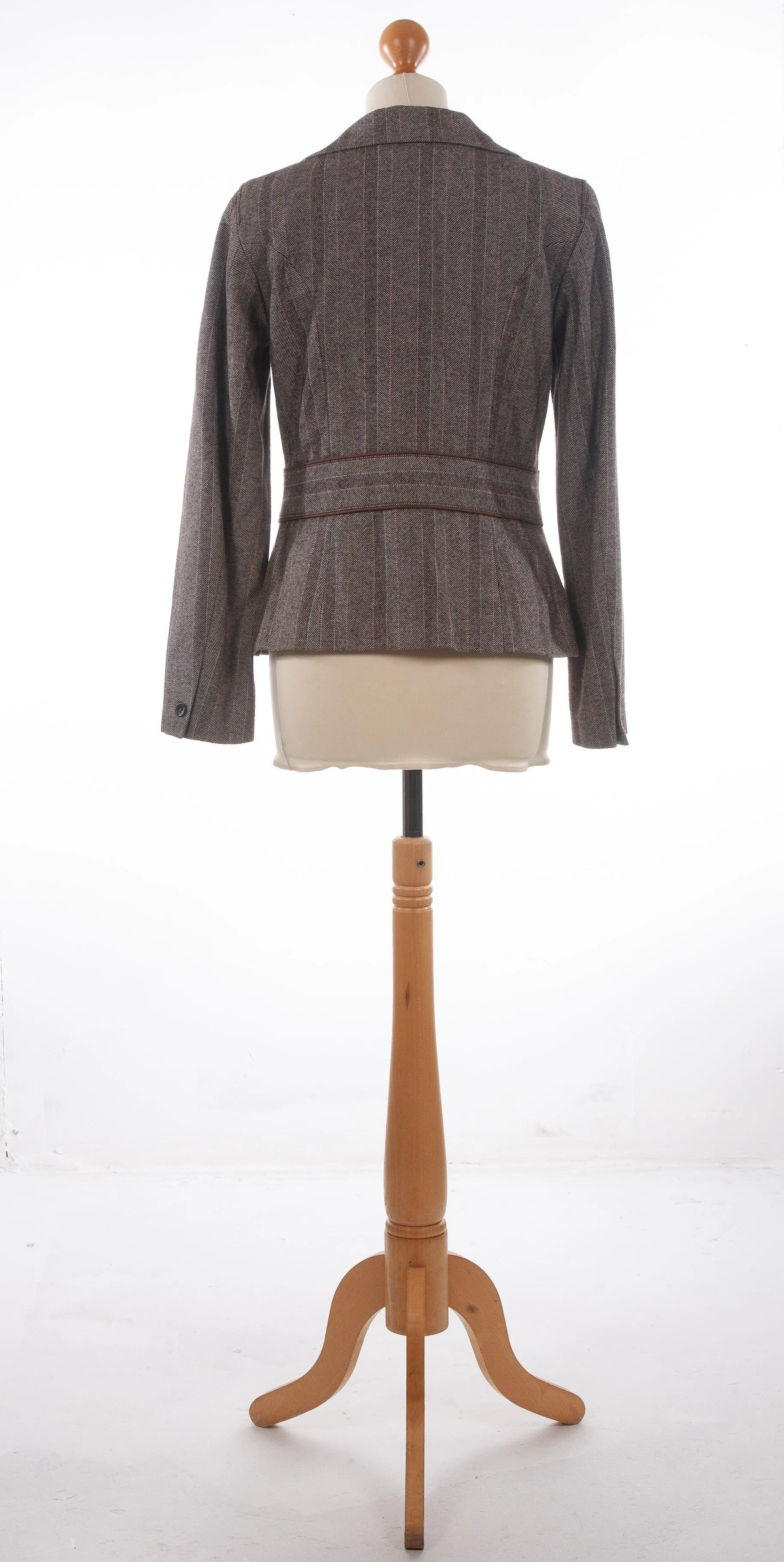 In Wear Herringbone Jacket Brown and Cream UK 10