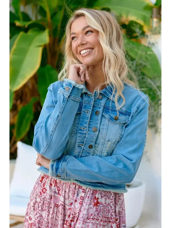 JAASE Plus Harli Crop Denim Jacket