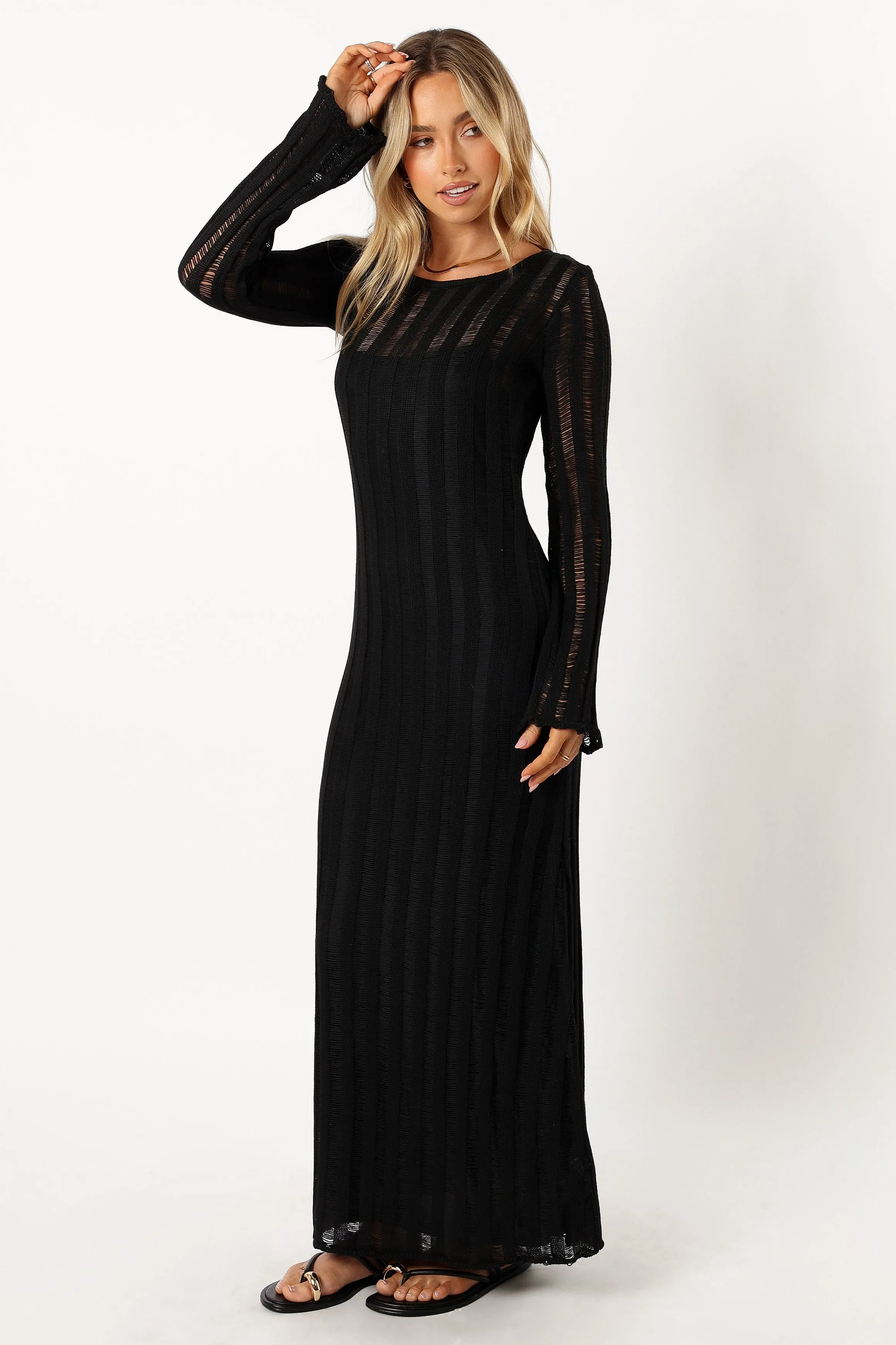 Jaye Long Sleeve Maxi Dress - Black