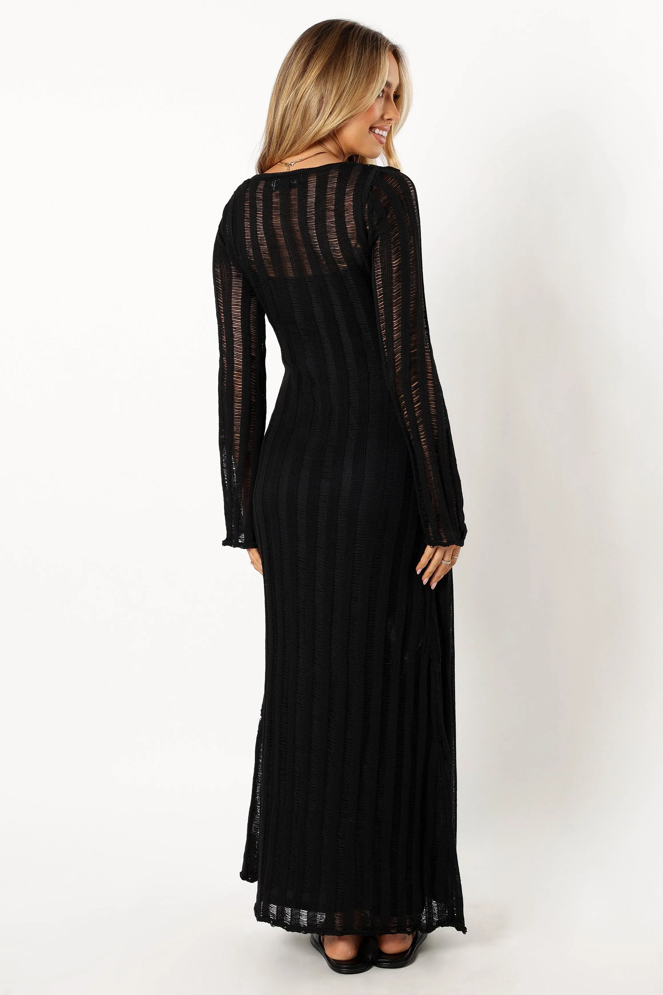 Jaye Long Sleeve Maxi Dress - Black