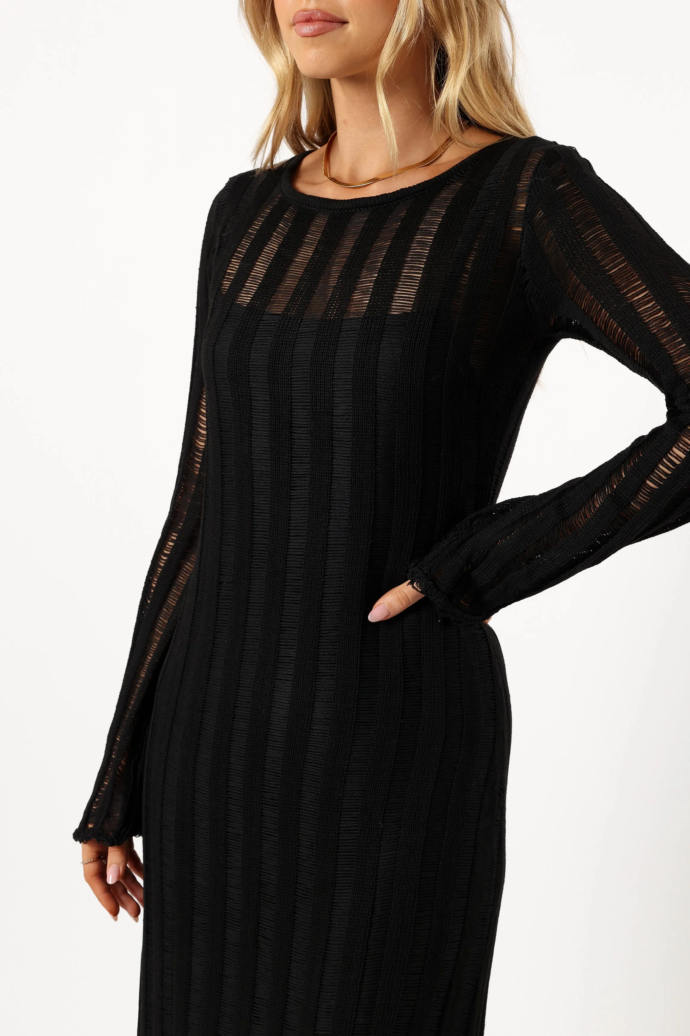 Jaye Long Sleeve Maxi Dress - Black