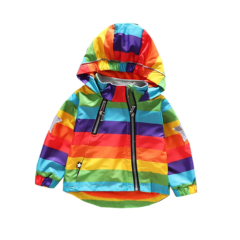 Kids Rainbow Hooded Coat