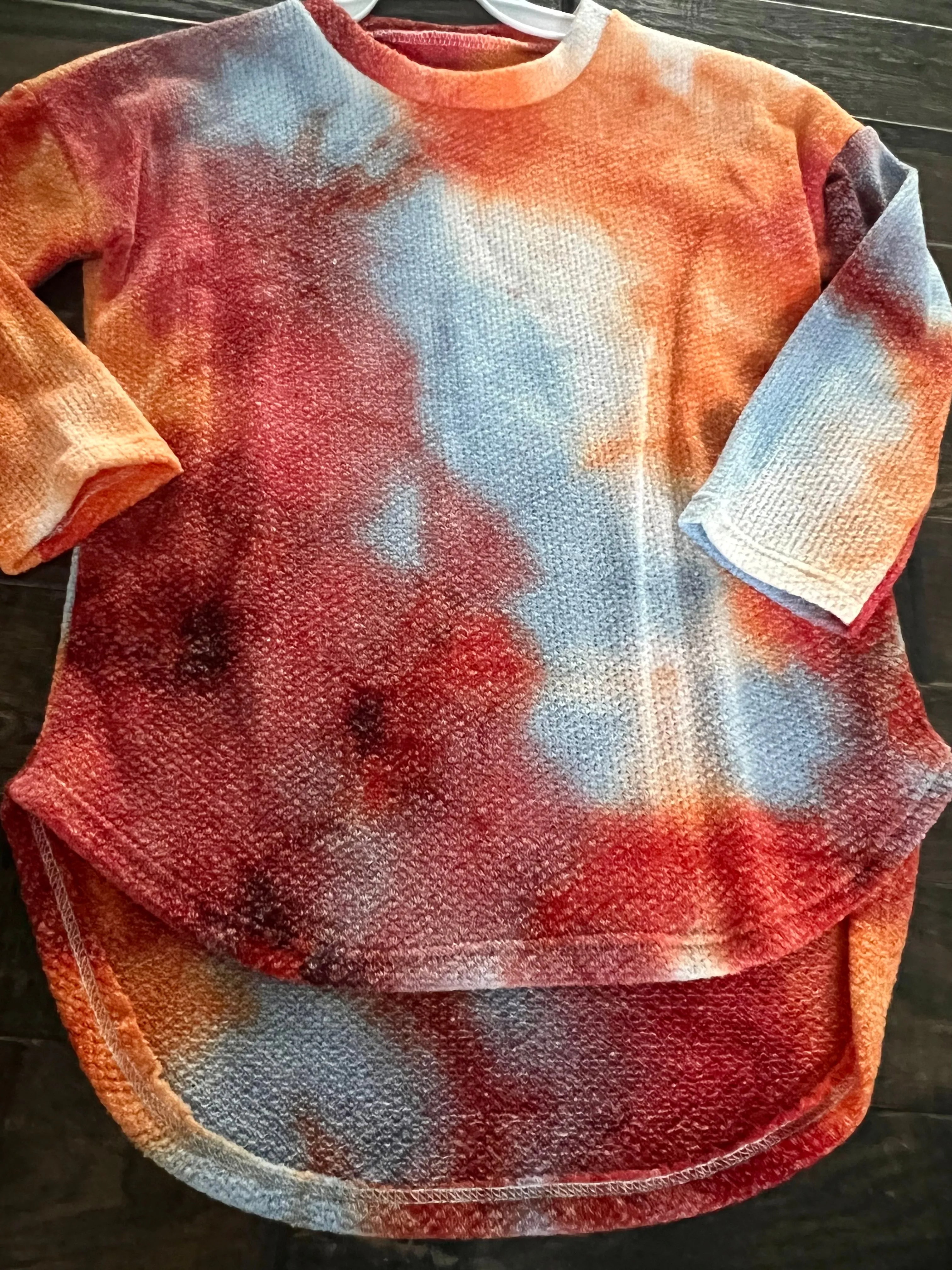 KIDS SIZE TIE DYE HIGH LOW TUNIC TOP