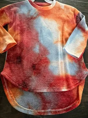 KIDS SIZE TIE DYE HIGH LOW TUNIC TOP