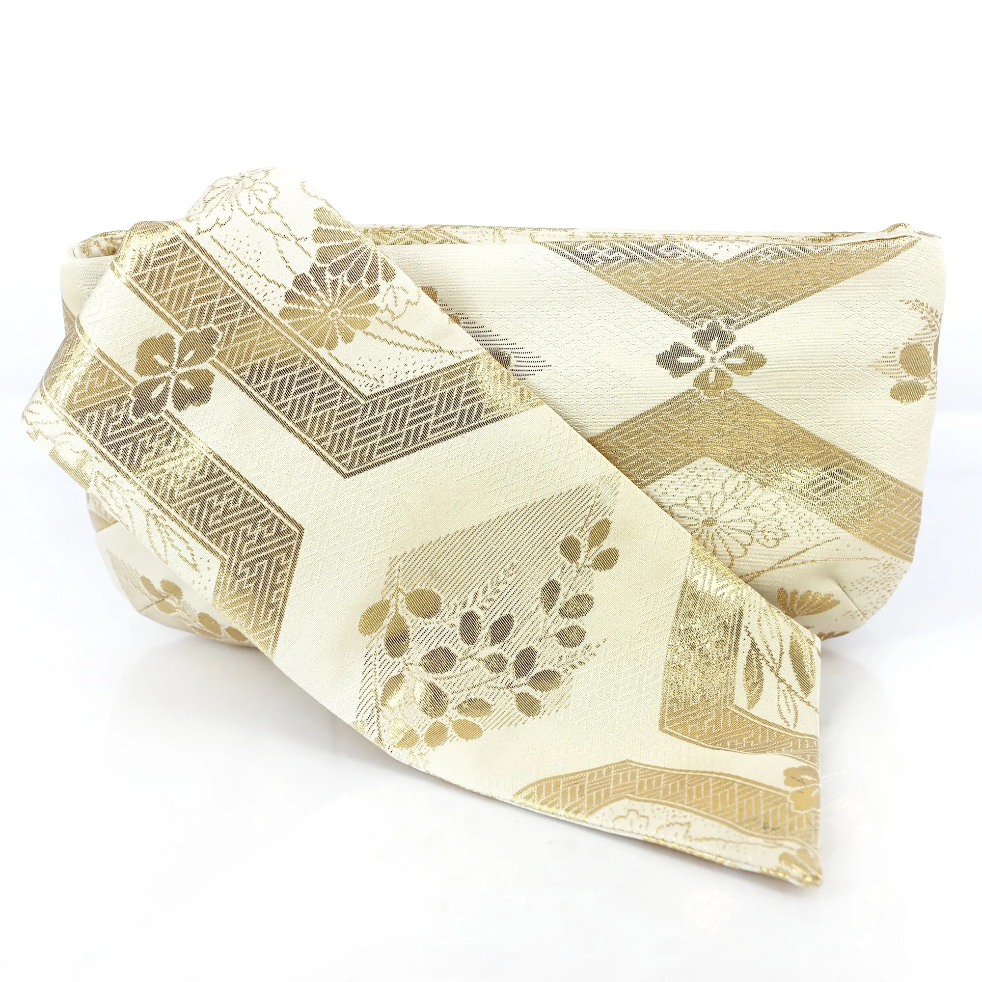 Kimono Obi Bow Clutch Bag | Gold spring | Upcycled from vintage Japanese Silk