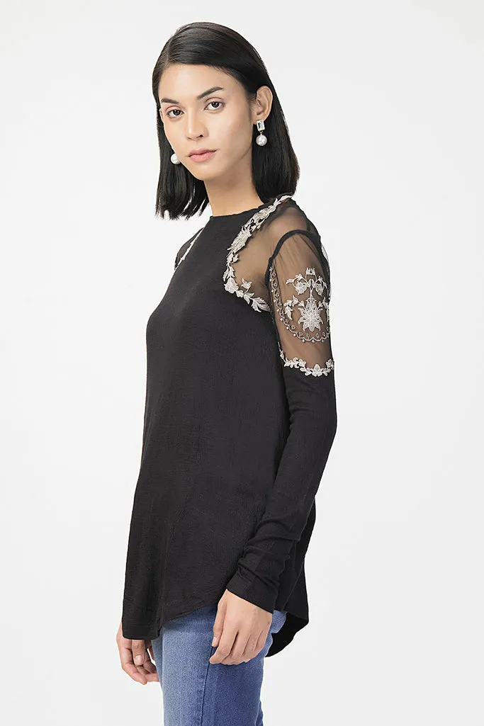 Lace Shoulder Top