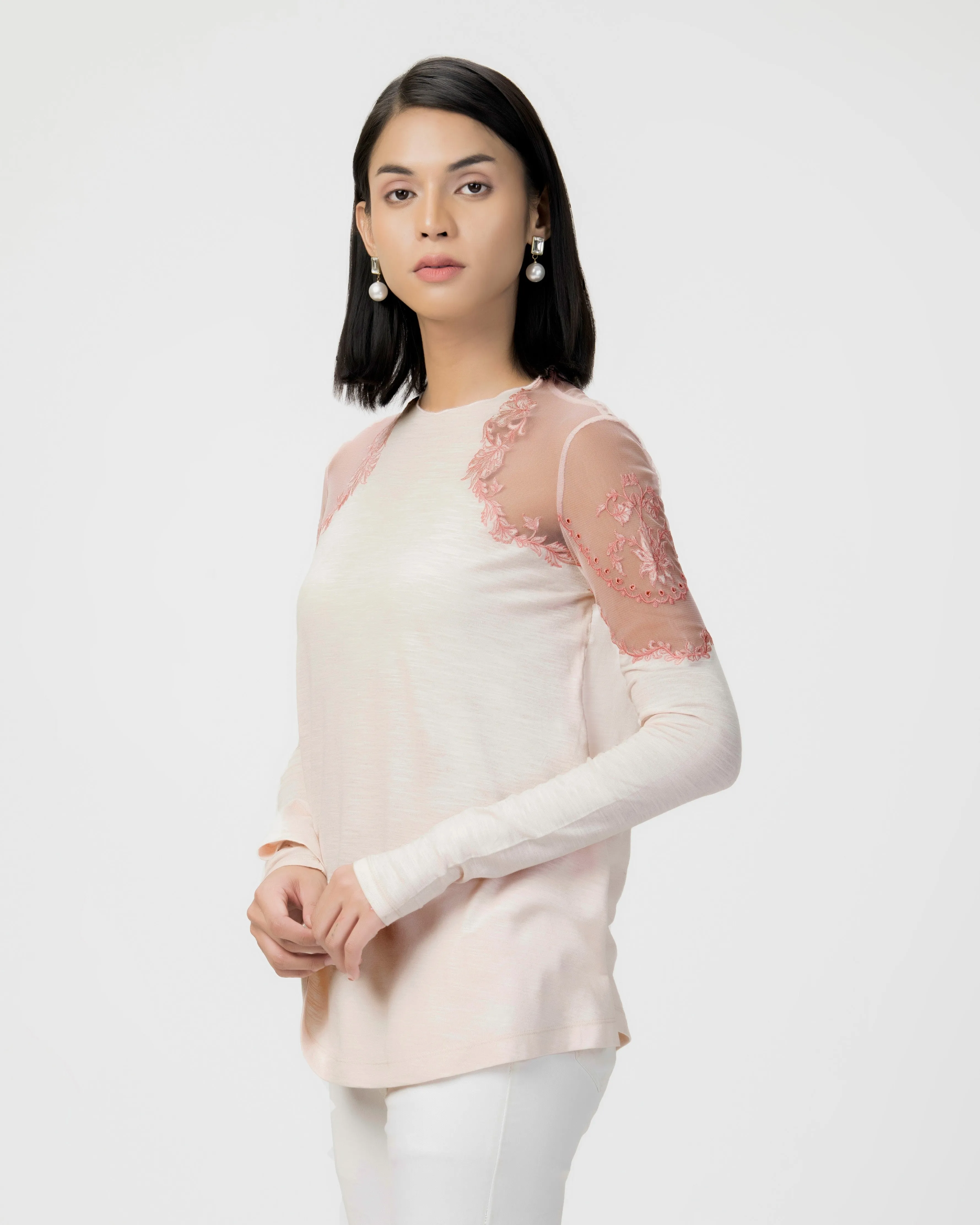 Lace Shoulder Top