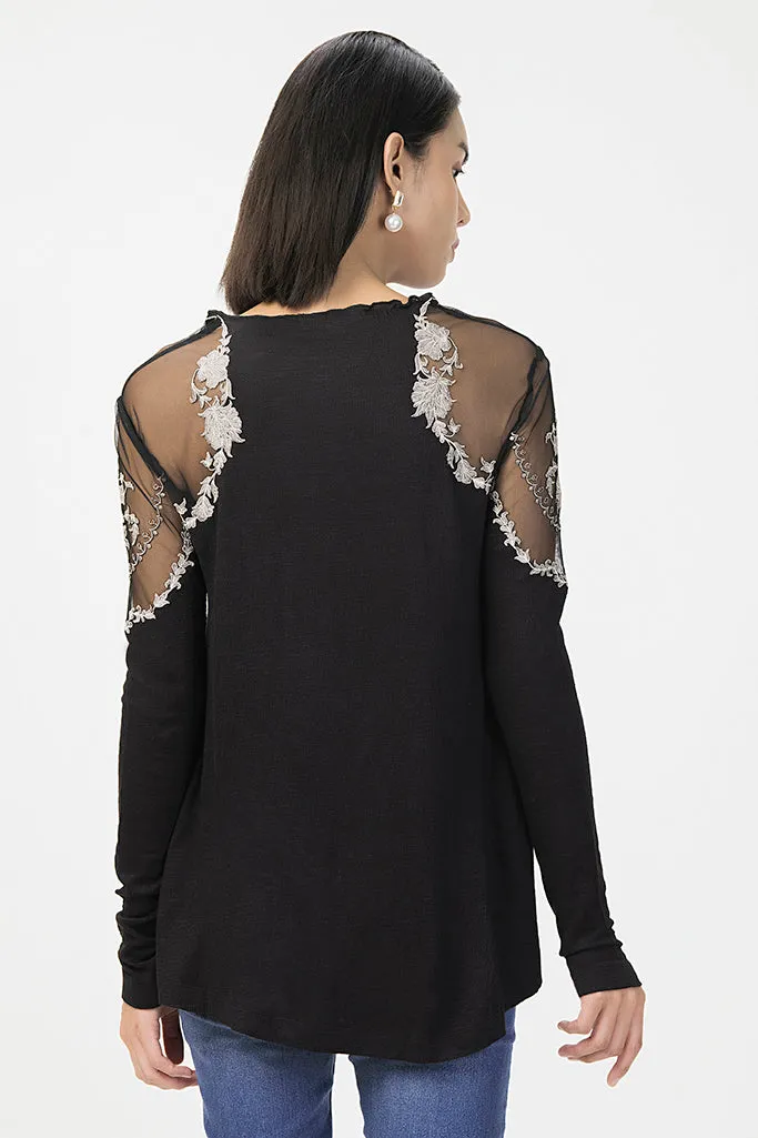 Lace Shoulder Top