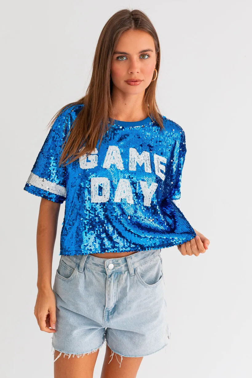 Ladies Le Lis "Game Day" Sequins Cropped Top - MT6091