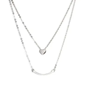 Layered Heart Necklace in 18K Gold