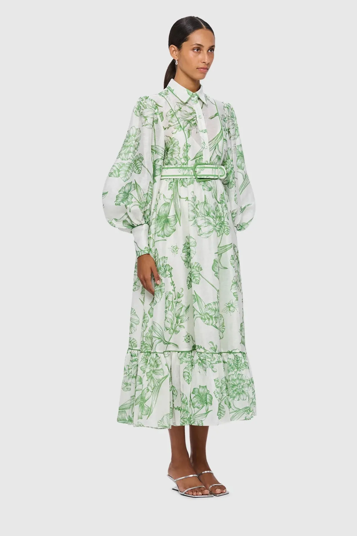 Leo Lin Stephania Midi Dress - Celadon