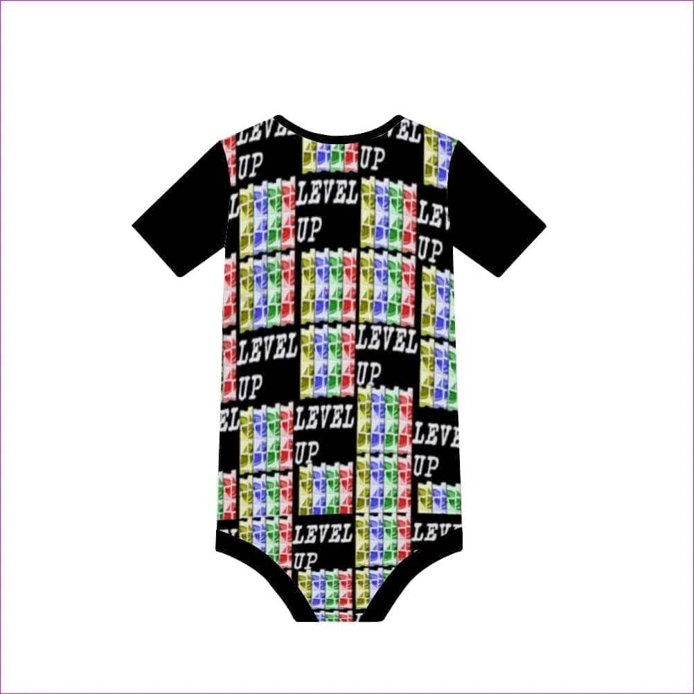 Level Up Baby's Black Short Sleeve Romper