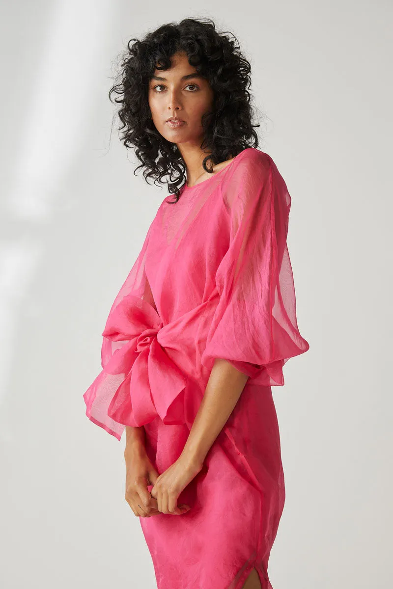 LIBA ORGANZA DRESS - MAGENTA