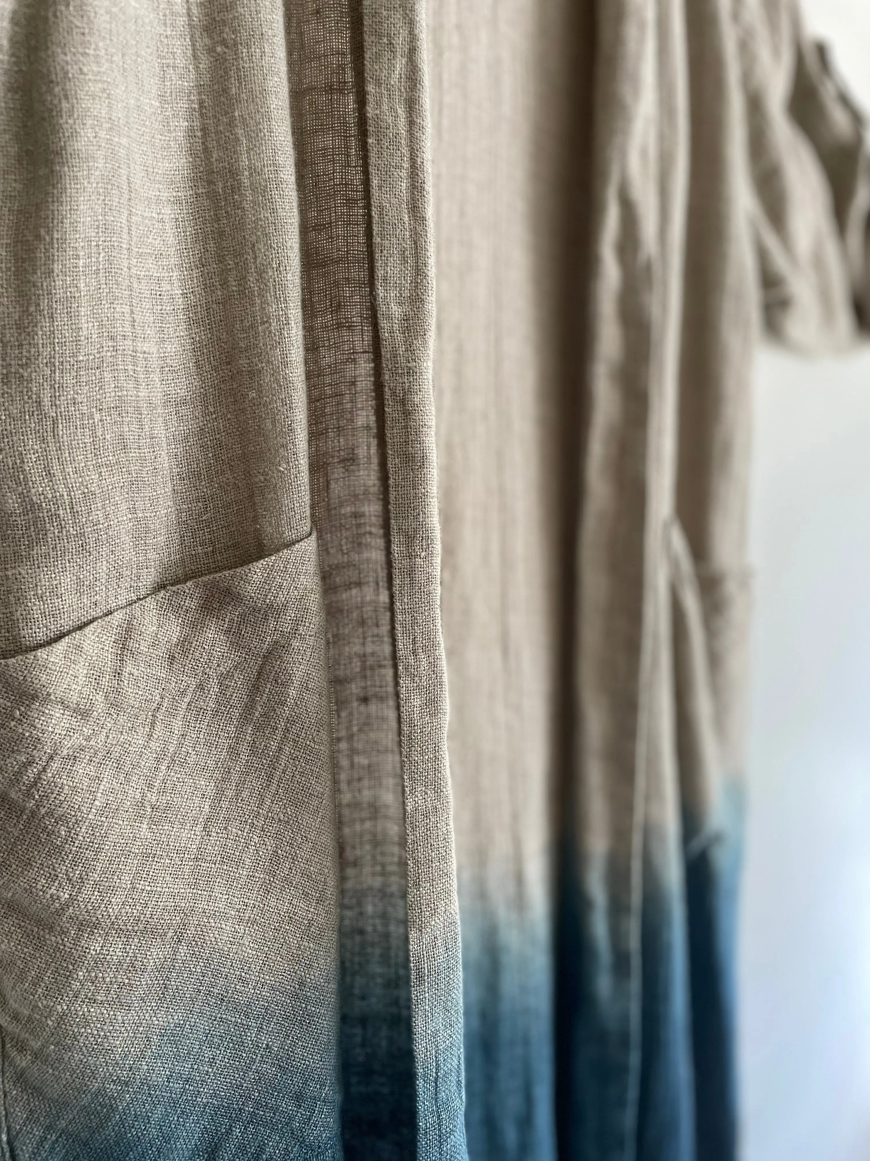 Linen Kimono in Indigo Ombre