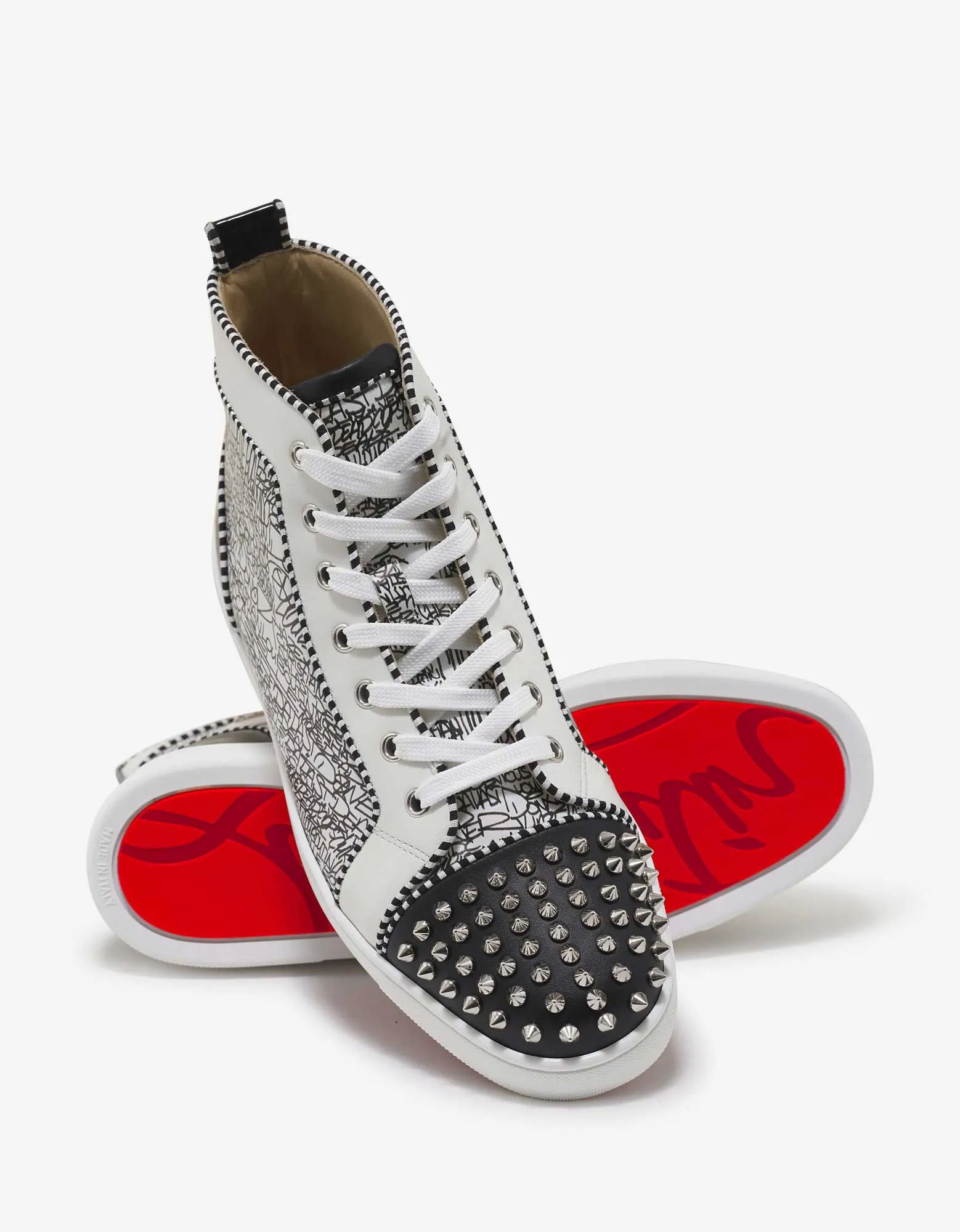 Lou Spikes Orlato Flat Caligraf High Top Trainers