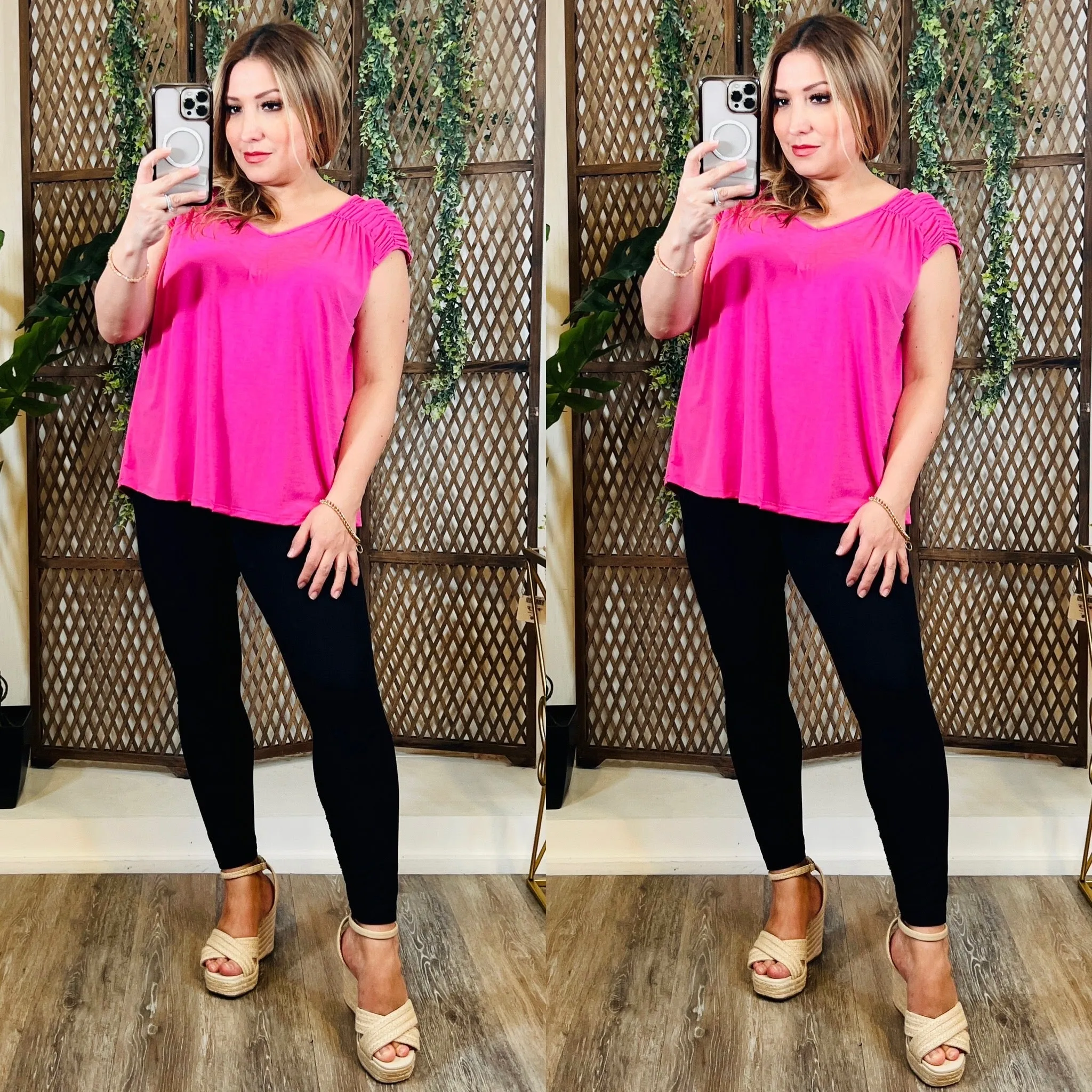 Magenta Chic Detail Top