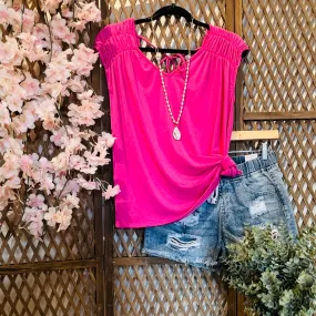 Magenta Chic Detail Top