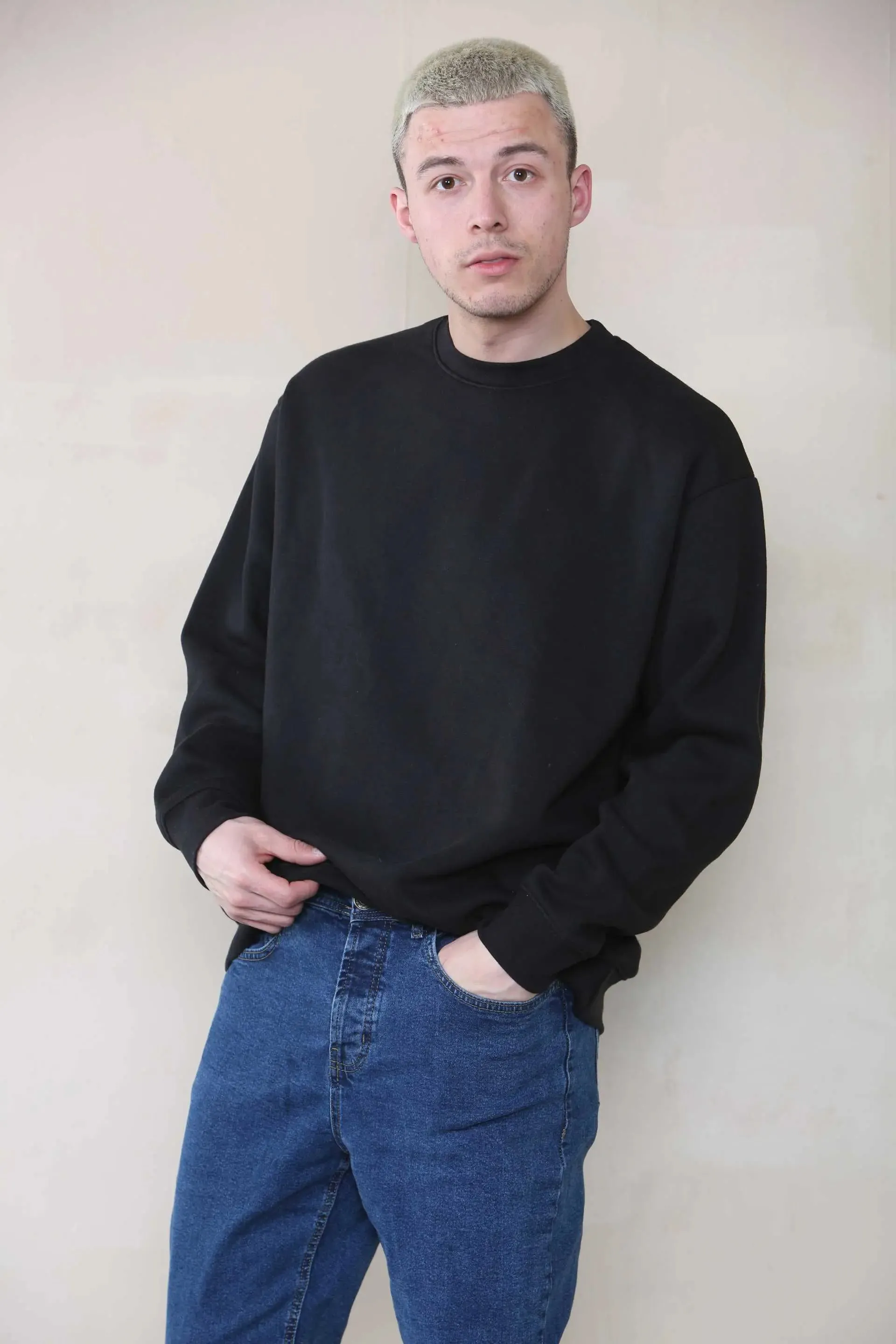 Man Oversized Crew Neck Sweatshirt