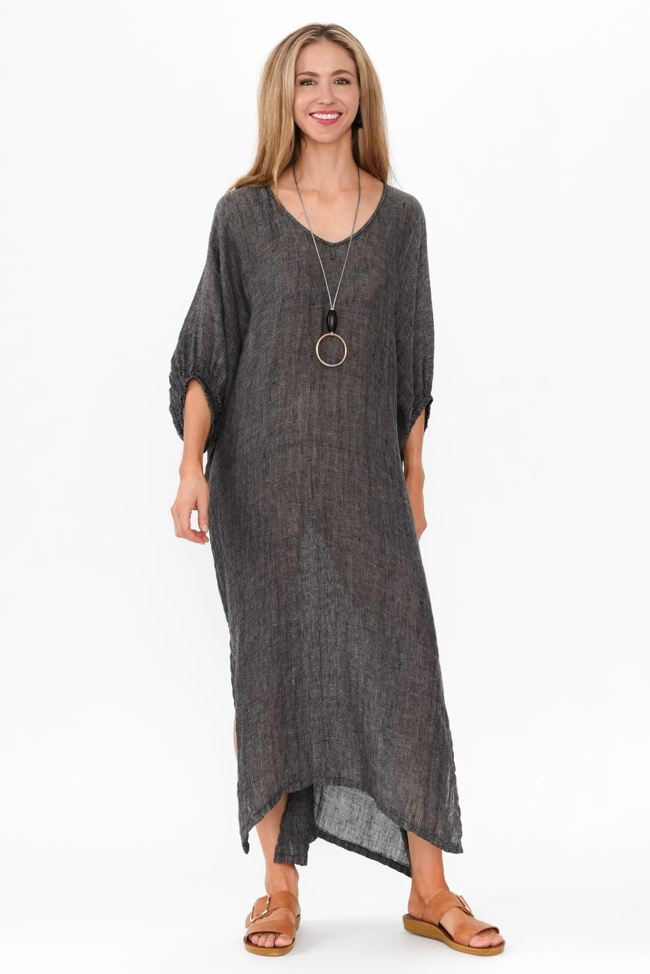 Marcel Charcoal Linen Dress