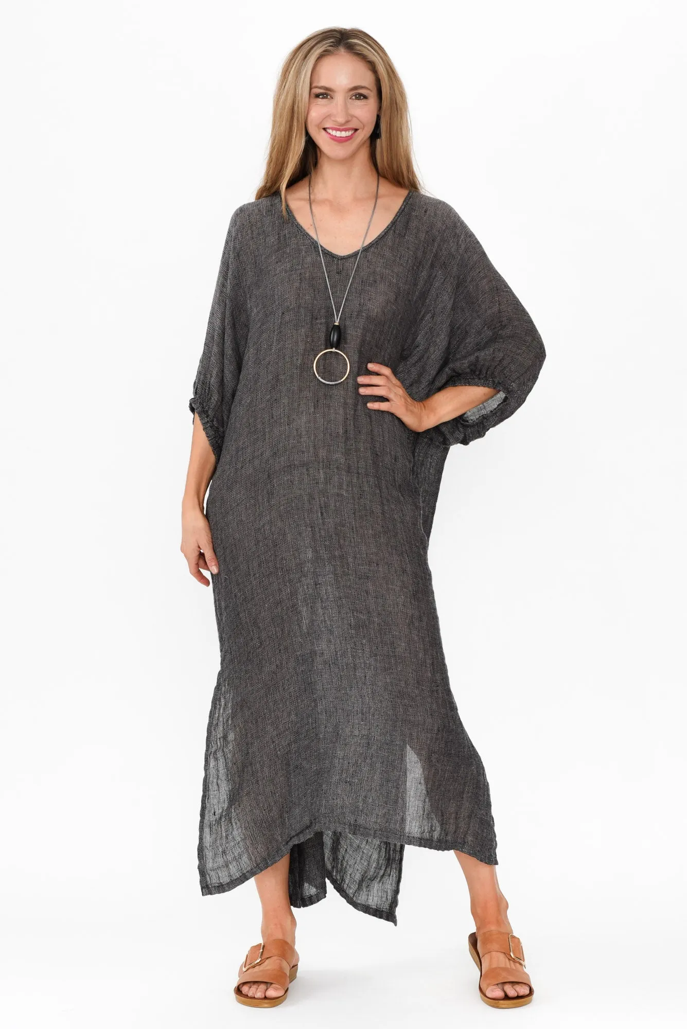 Marcel Charcoal Linen Dress