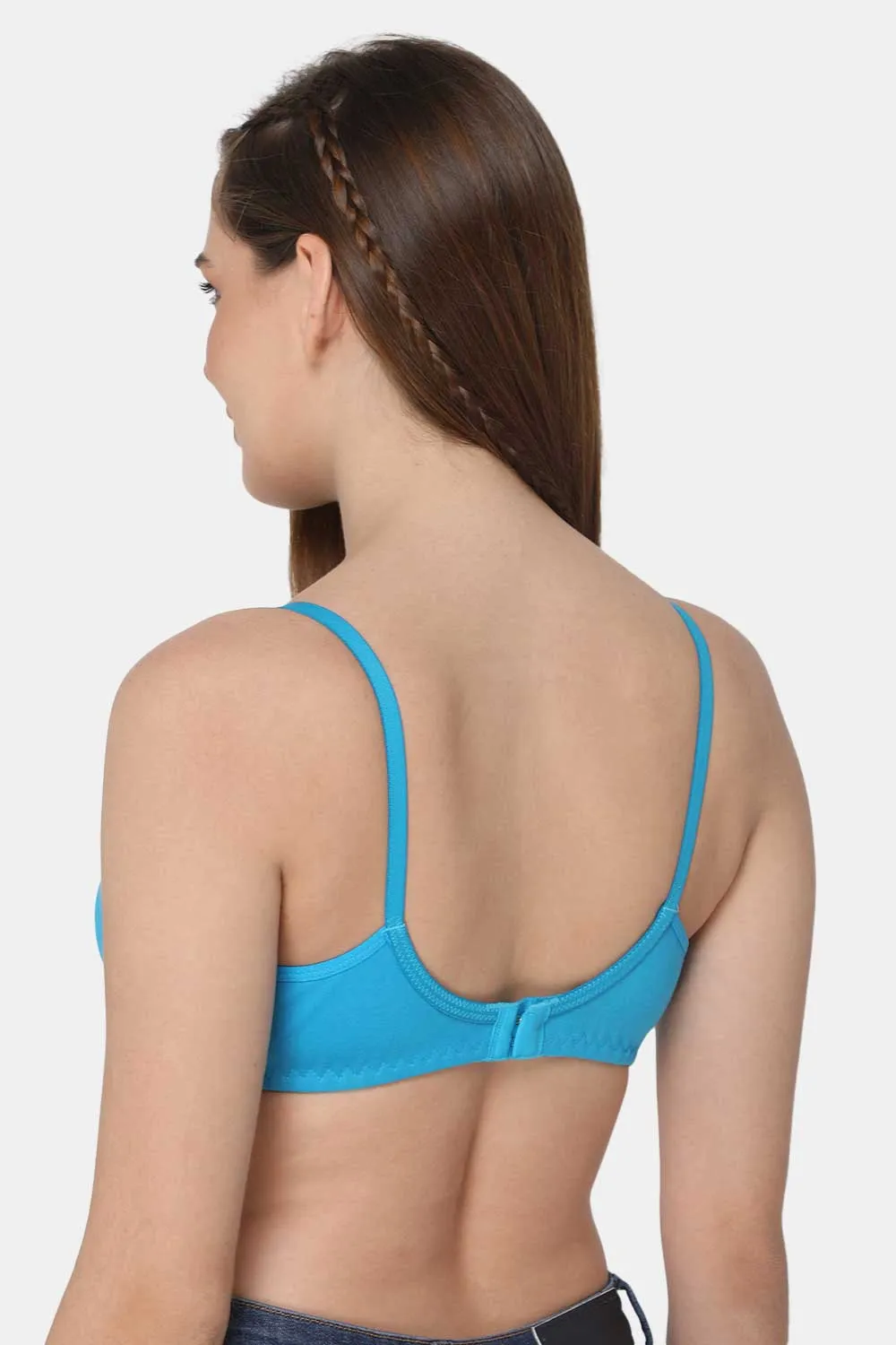 Medium Coverage Non-Wired Non-Padded Intimacy Saree Bra - Blue Atoll - INT29