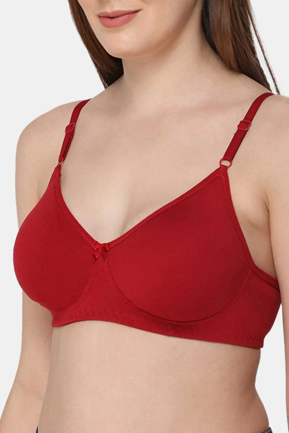 Medium Coverage Non-Wired Non-Padded Intimacy Saree Bra - Red - INT29