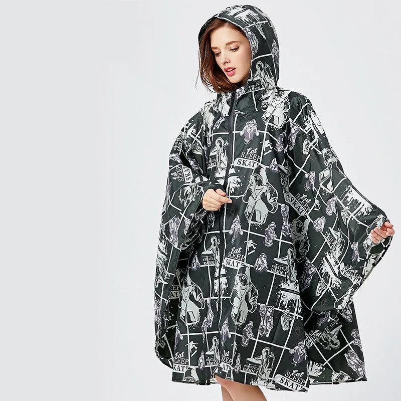 Men's And Women's Loose Windproof Trendy Cape-style Raincoat