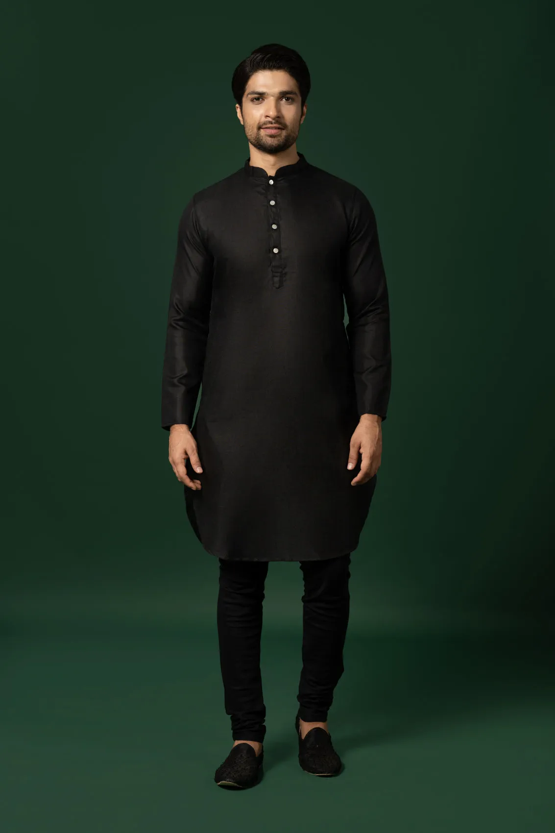 Men's Brown Kurta Jacket Churidar Set