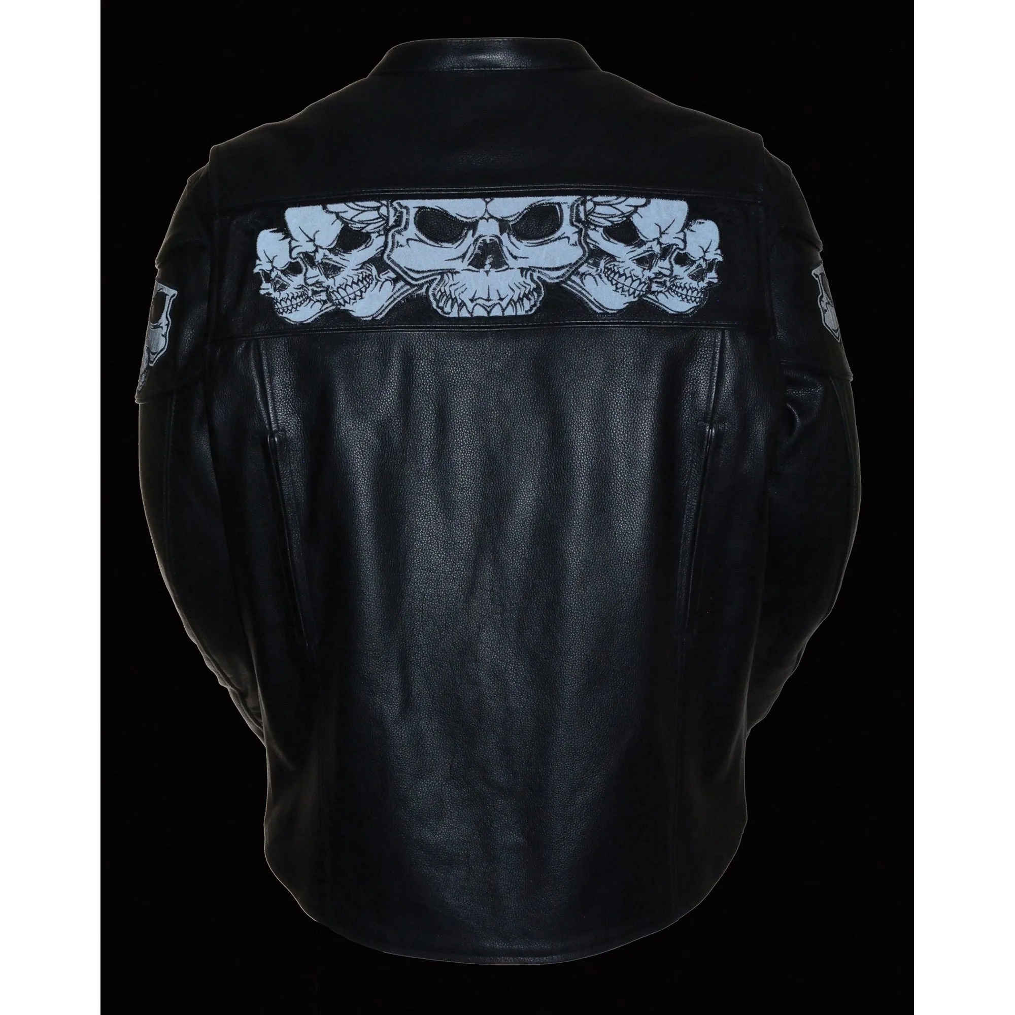 Men's Crossover Scooter Jacket w/ Reflective Skulls